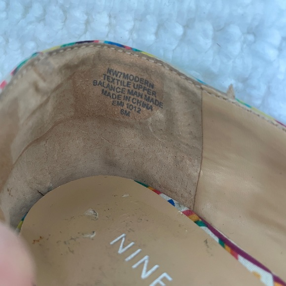 Nine West Wild Thingo Multi-Colored floral Wedges Heels Shoes - Picture 5 of 6